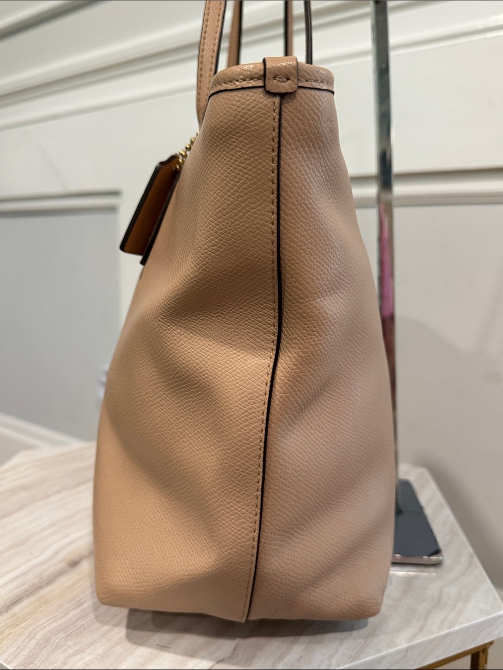 Coach Bag City Zip Tote Tan Leather Tote - Picture 6 of 17